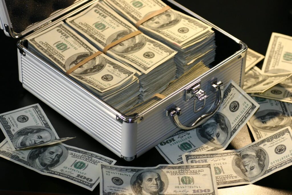 Bail money in a suitcase